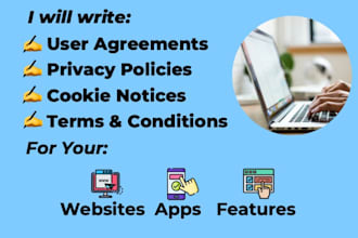 draft user agreements and privacy policies for you