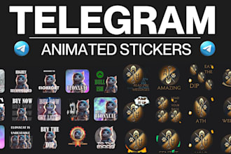 do crypto telegram animated sticker, cartoon sticker for discord