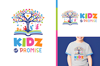 do amazing childcare, daycare, education, children logo or any graphics design