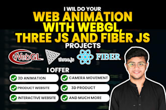 devlope web animation with webgl, three js and fiber js