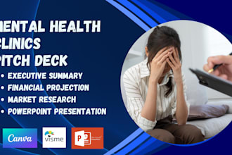 design an investor ready mental health clinic pitch deck for mental health