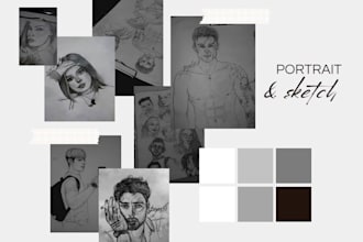 draw a stunning pencil portrait of you in 1 day