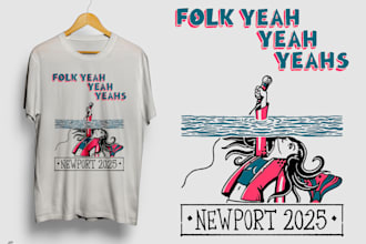create an unique band t shirt design for you