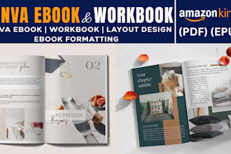 do canva ebook design, lead magnet, workbook ,ebook formatting and layout design