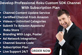 develop professional roku custom sdk channel with subscription plan