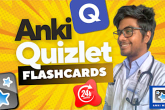 create anki and quizlet flashcards in 24 hours for urgent study