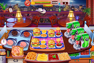 create 2d arts for cooking game and create spine animation