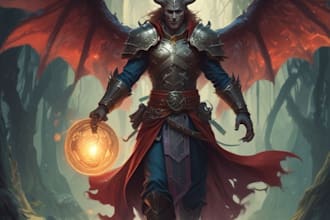 create fantasy or dnd party illustration