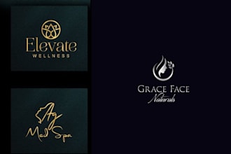 do unique modern minimalist luxury cosmetics clothing beauty salon spa logo