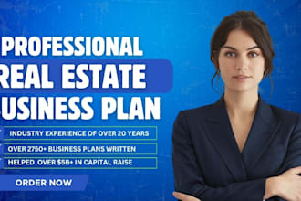 write an investor ready real estate, saas, medical business plan or pitch deck