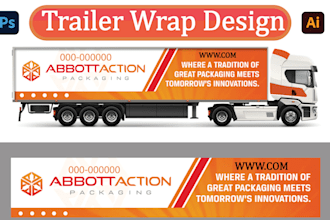 do box truck, food trailer, long trailer, cargo truck wrap design, bus wrap