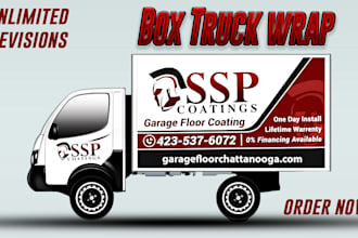 do box truck, food trailer, long trailer, cargo truck wrap design, bus wrap