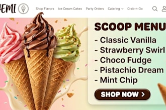 design ice cream shopify store candy website cookies website chocolate store