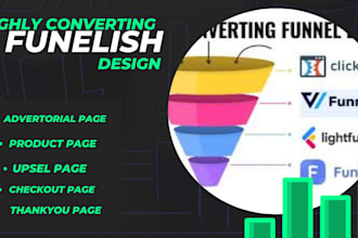 design or clone highly converting funnelish design, do landing page
