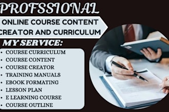 create online course content, course creation course curriculum