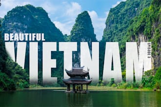 design youtube thumbnail for travel vlogs channel