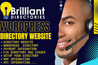 customize brilliant directory wordpress website development business directory