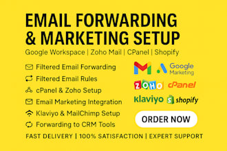 setup automatic email forwarding google workspace, zoho, cpanel email marketing