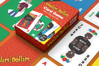 design card game, flashcard, board game, card box mockup, rulebook design