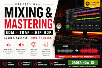 mix and master your edm, trap, pop or hip hop track