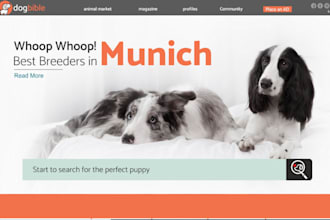 design a professional pet website pet care website dog training dogs  pet care