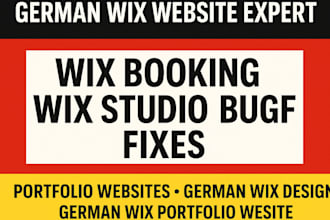 german wix booking website, wix studio web wix bugs fixes, wix portfolio website