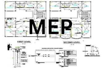 do autocad architecture electrical plan, hvac designs and mep drawings