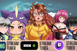 design custom png tuber, anime style pngtuber avatars for streaming platforms