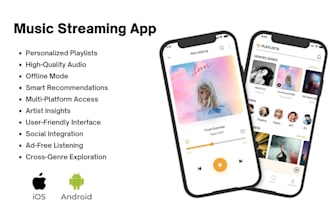 develop custom music streaming app podcast app radio app spotify like audio app