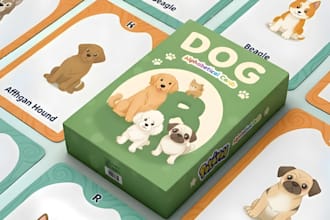 design custom card game design educational card for kids with cardbox flashcard