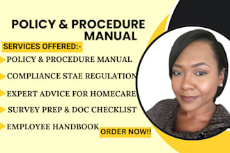 write assisted residential living, employee handbook, home policy and procedure