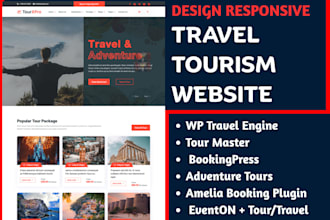 design travel vacation tourism website tour operator website
