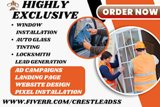 generate window door installation leads locksmith auto glass tint landing page
