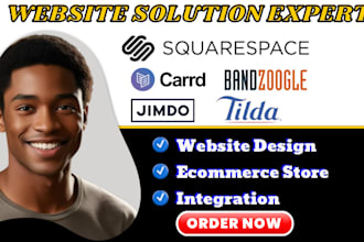 design professional squarespace website tilda bandzoogle store carrd jimdo