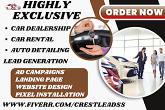 generate car dealership leads used car auto detailing car rental landing page