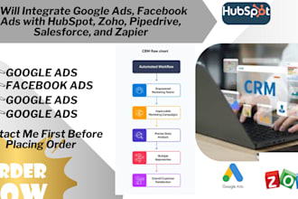 integrate google ads, facebook ads with hubspot, zoho pipedrive