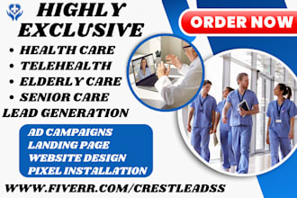 generate health care leads senior elderly care telehealth medicare landing page