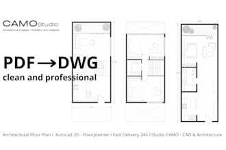 digitize house and renovation plans in autocad 2d and 3d
