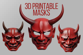 design a custom 3d mask, 3d helmet, halloween mask for 3d printing for you