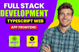 do react js, next js, typescript web app frontend or full stack mern development