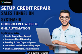 setup credit repair sales funnel on systemeio gohighlevel website ghl automation
