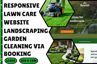 build lawn care website landscaping website lawn care gardening booking website