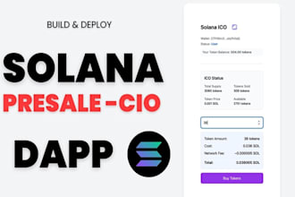 develop solana presale website, staking website, solana token and smart contract