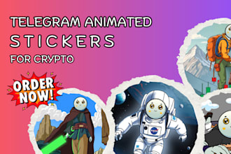 create animated telegram stickers, static stickers, memes for crypto project