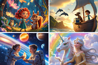 illustrate children story book, coloring story book, children book illustration