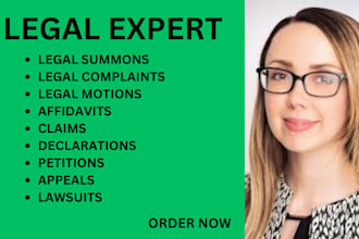 write legal summons, declarations, motions, lawsuits, complaints,petitions,claim