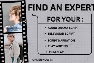 create audio for audio drama script narration drama film music video narration