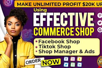 set up facebook shop, tiktok shop dropshipping, instagram shop to boost sales