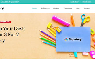 design stationary shopify education materials store school equipment website