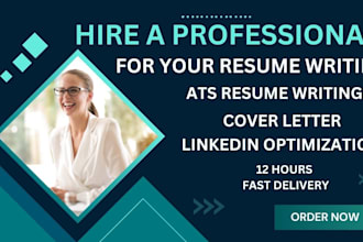 write and upgrade your ats resume, cv, cover letter, linkedin in 12 hours
